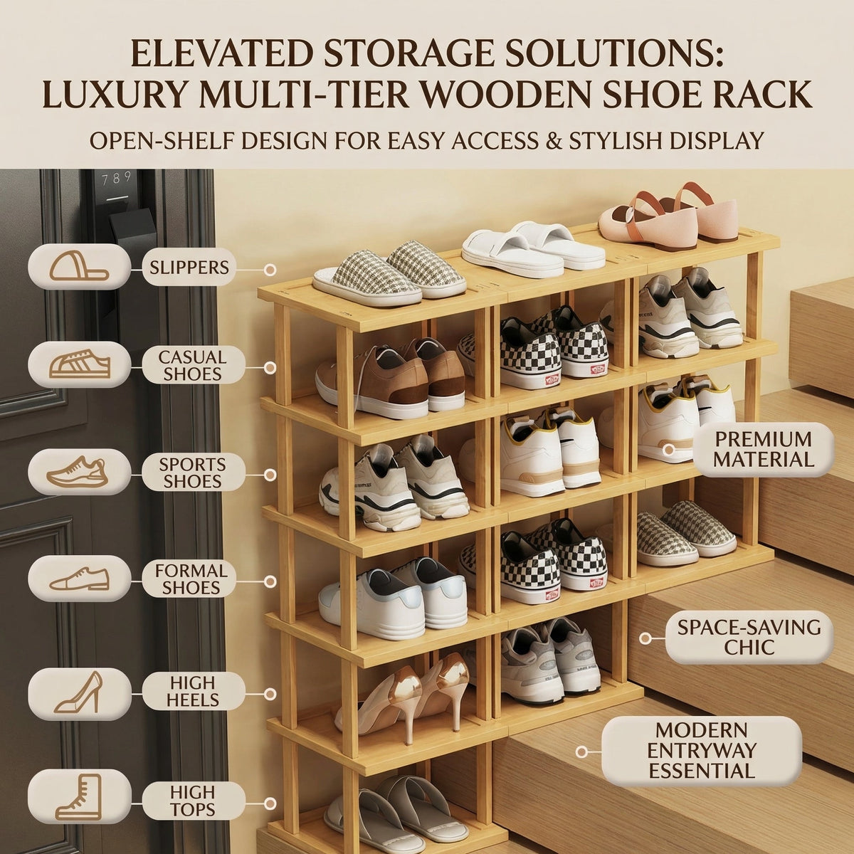 Multi-functional shoe rack
